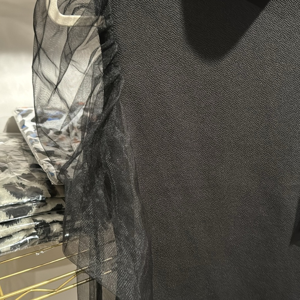 Sheer Sleeve Black Top - Picture 3 of 4